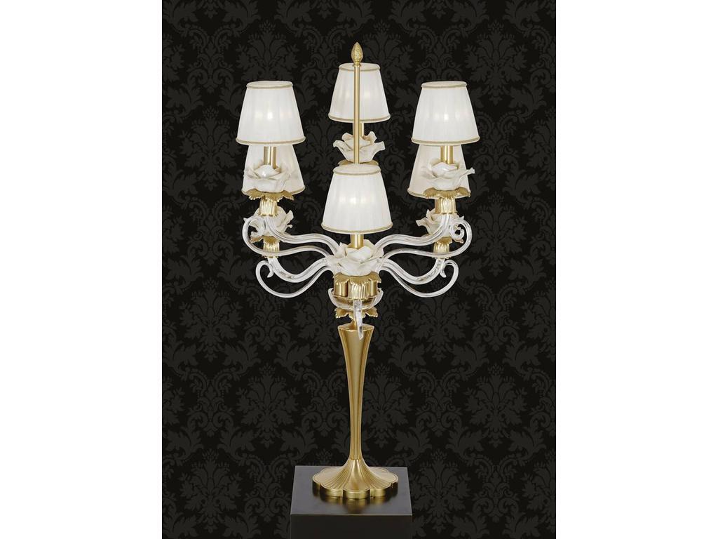 лампа настольная Jago Flower 6х40W-E14  [NCL 305 ARG/NERO] хром, черный