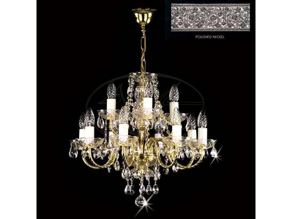 люстра хрустальная Artglass Adela 12x40W  [ADELA XII. FULL CUT NICKEL CE] шлифованный никель