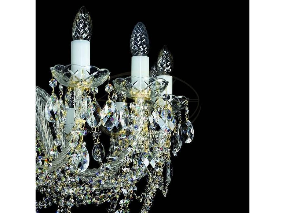 люстра хрустальная Artglass Classica 16x40W  [A 0001/05/20 CE] шлифованная латунь