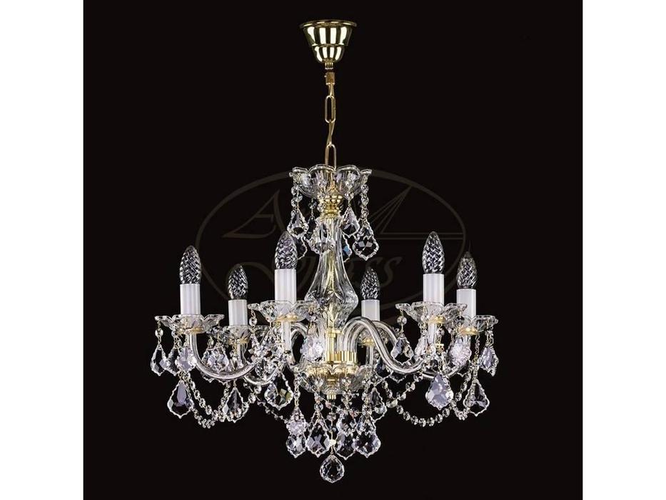 люстра хрустальная Artglass Classica 6x40 W  [A 0001/06/20 CE] золото