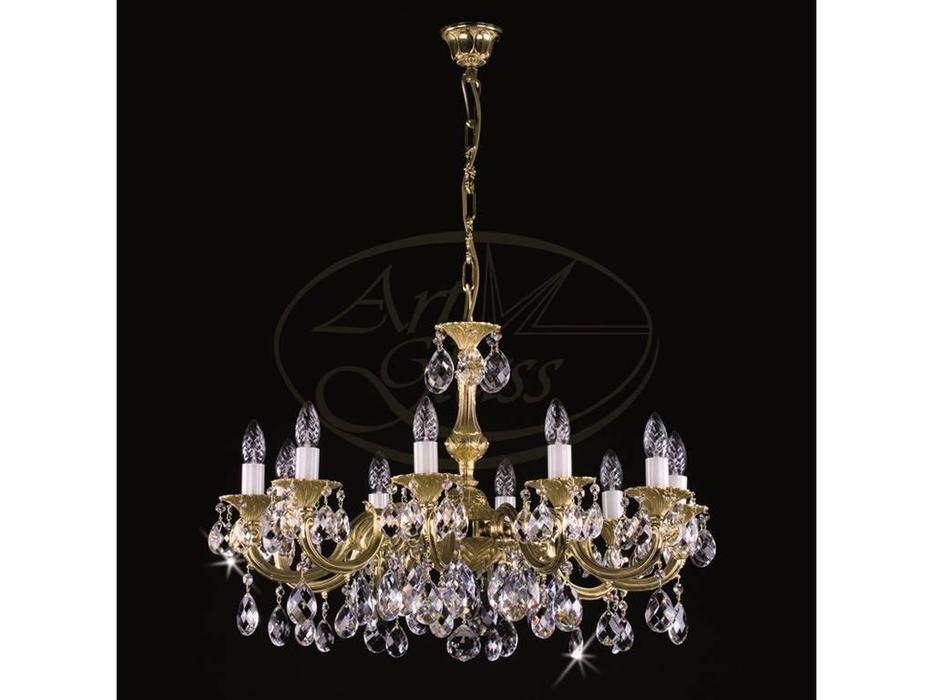 люстра хрустальная Artglass Alice ALICE X  [ALICE X. POLISHED] шлифованная латунь