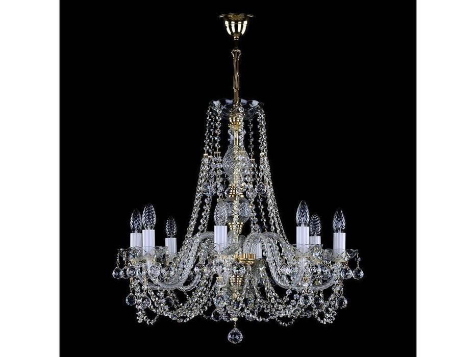 люстра хрустальная Artglass Andula   [ANDULA VIII. - 8006] шлифованная латунь