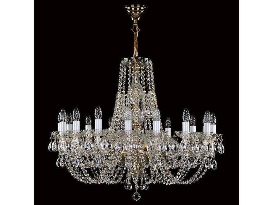 люстра хрустальная Artglass Angelika   [ANGELIKA DIA 850 CE] шлифованная латунь