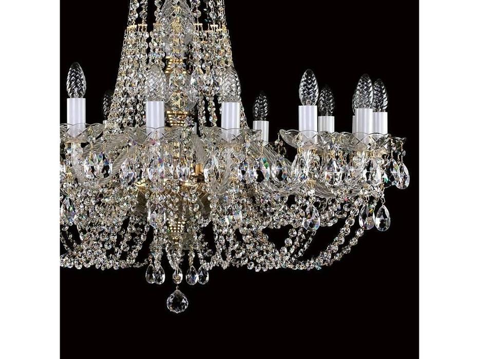 люстра хрустальная Artglass Angelika   [ANGELIKA DIA 850 CE] шлифованная латунь