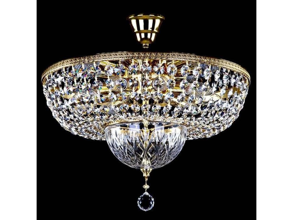 люстра хрустальная Artglass Albina  9x40 W  [ALBINA II. CE] шлифованная латунь