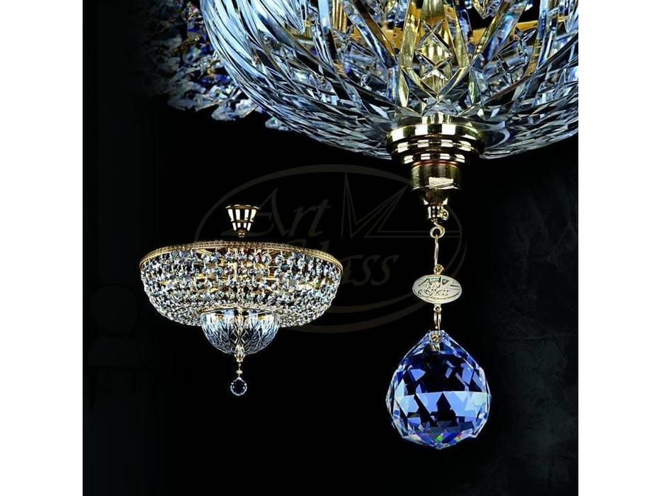 люстра хрустальная Artglass Albina  9x40 W  [ALBINA II. CE] шлифованная латунь