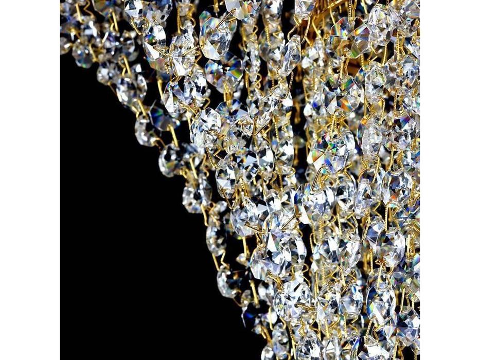 люстра хрустальная Artglass Melanie MELANIE  [MELANIE DIA 550x300 CE] шлифованная латунь