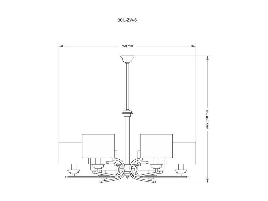 люстра потолочная Kutek Bolt   [BOL-ZW-6(N)] никель