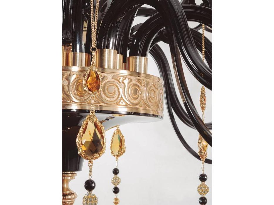 люстра подвесная Jago Dubai 15х40W-E14  [NCS 457 NERO/ORO] золто, черный