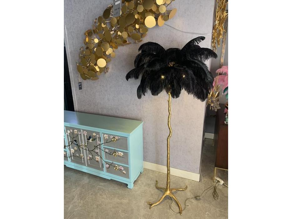 торшер STG The Feather Floor Lamp   [17719] черный, золото