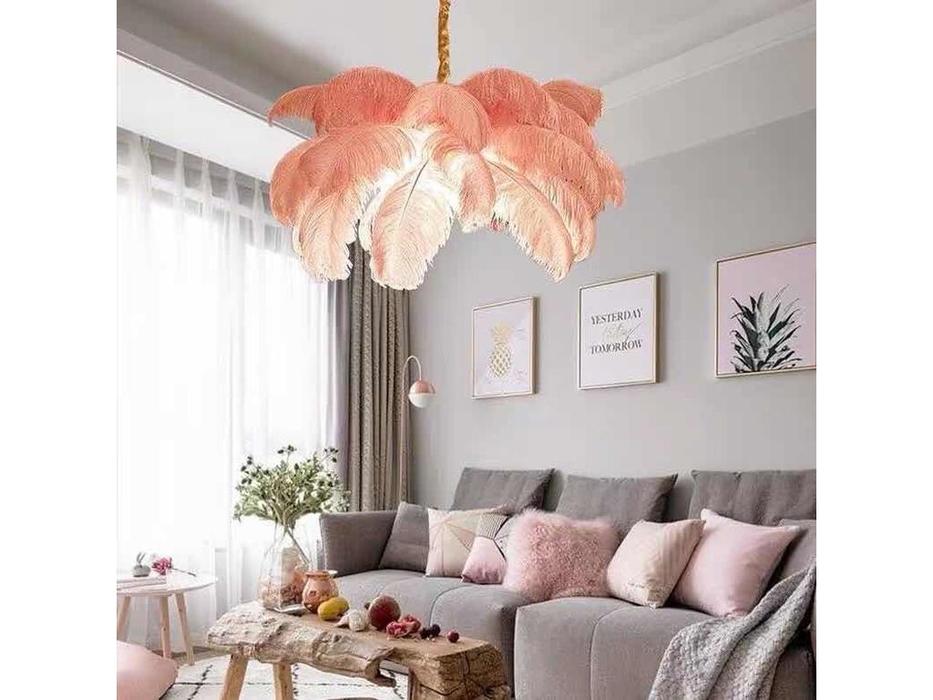люстра подвесная STG The Feather Floor Lamp   [17956] белый, золото