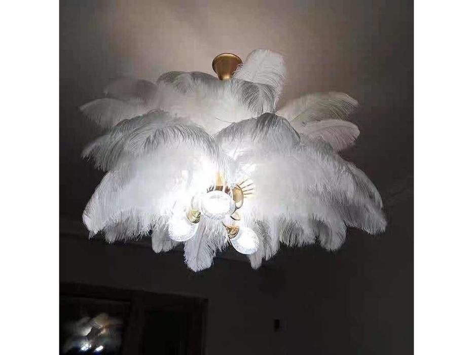 люстра подвесная STG The Feather Floor Lamp   [17956] белый, золото