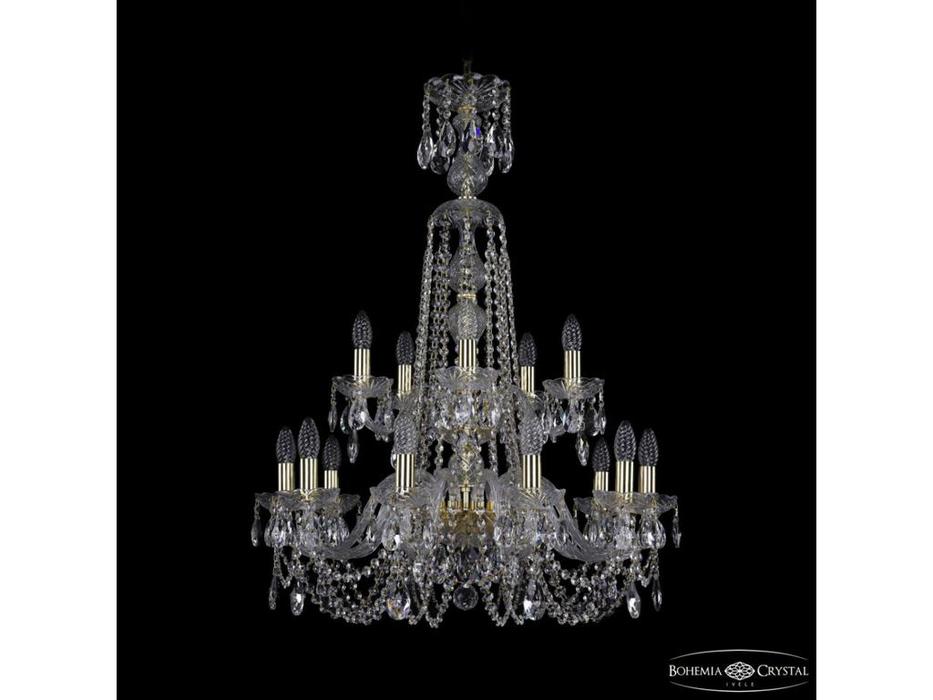 люстра хрустальная Bohemia Ivele Crystal 1402/10+5/240/XL-90/2d G   [1402/10+5/240/XL-90/2d G] прозр