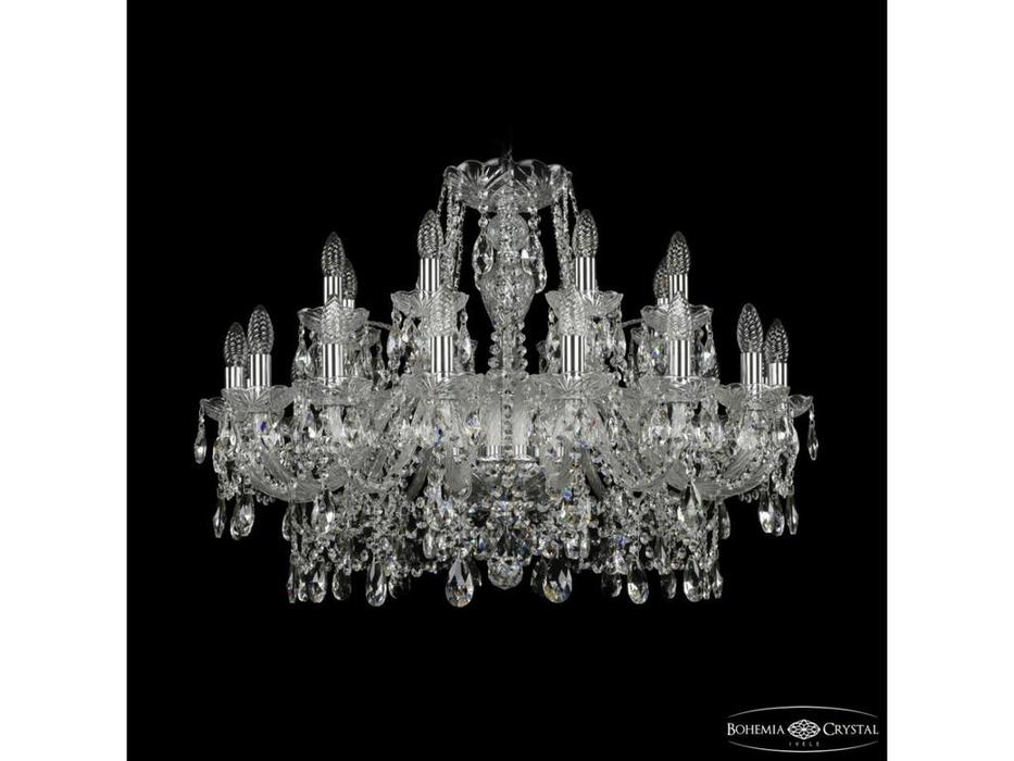 люстра хрустальная Bohemia Ivele Crystal 1411/16+8/300 Ni   [1411/16+8/300 Ni] прозрачный