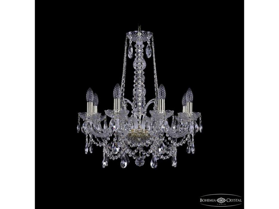 люстра хрустальная Bohemia Ivele Crystal 1411/8/195/h-65 G   [1411/8/195/h-65 G] прозрачный