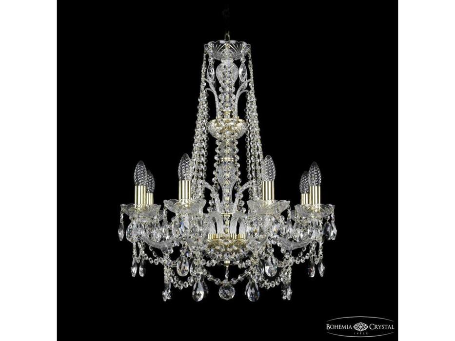 люстра хрустальная Bohemia Ivele Crystal 1411/8/195/XL-65 G   [1411/8/195/XL-65 G] прозрачный