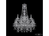 люстра хрустальная Bohemia Ivele Crystal 1411/10+5/195/h-77/2d Ni   [1411/10+5/195/h-77/2d Ni] прозр