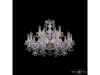 люстра хрустальная Bohemia Ivele Crystal 1411/10+5/240 G Balls   [1411/10+5/240 G Balls] прозрачный