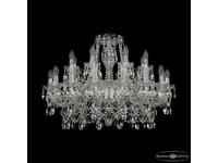 люстра хрустальная Bohemia Ivele Crystal 1411/16+8/300 Ni   [1411/16+8/300 Ni] прозрачный